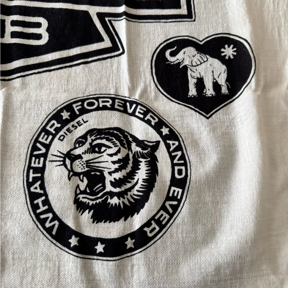 Diesel Black and White Graphic Scarf
